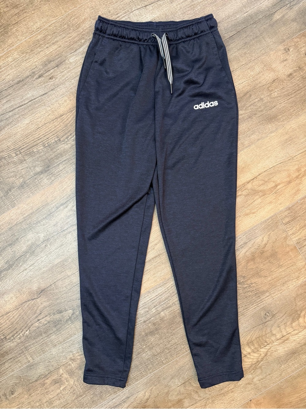 adidas‎ Navy Tapered Athletic Womens Unisex S Athleisure Lounge Blue Drawstring